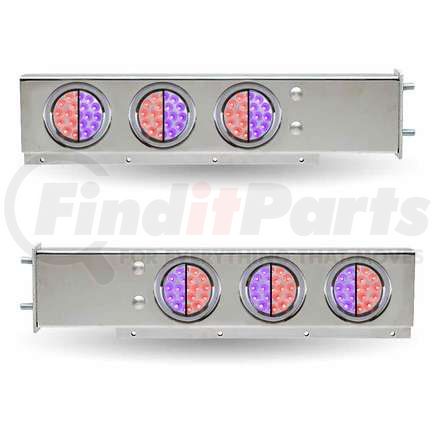 TU-9209L5 by TRUX - Mud Flap Hanger, with Flat Top, 6 x 4" Dual Revolution (Red/Purple) LEDs & Bezels