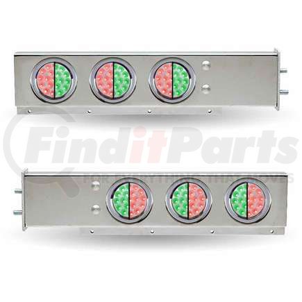 TU-9210L5 by TRUX - Mud Flap Hanger, with Flat Top, 6 x 4" Dual Revolution (Red/Green) LEDs & Bezels