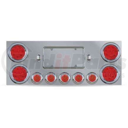 TU-9002L by TRUX - Center Panel, Rear, Stainless Steel, with 4 x 4" & 5 x 2" & 2 License LEDs