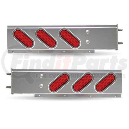 TU-9217L. by TRUX - Mud Flap Hanger, with Rounded Top and 6 Oblong LEDs and Bezels