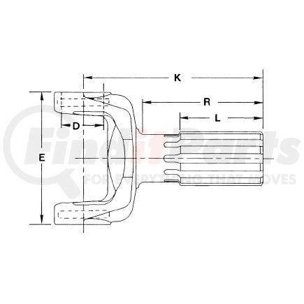 3-82-1141-1 by DANA - 1350 Series Drive Shaft Yoke Shaft - 27 Spline, SR Style, I Type