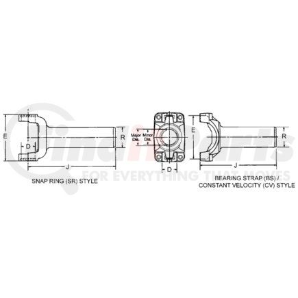 2-3-9761X by DANA - Slip Yoke Assembly - 24 Spline, 	1310 Series (Drive Shaft Flange Yoke)