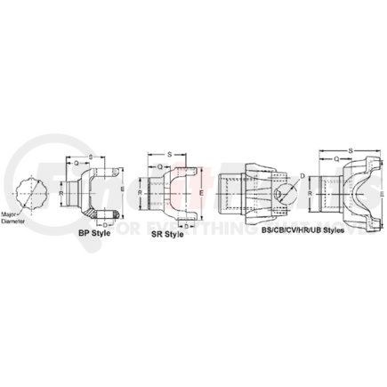 6-4-6961X by DANA - Pinion Shaft End Yoke - 2.374" OD, 46 Spline, 1710 Series, Steel