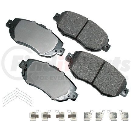 ACT619A by AKEBONO - ProACT Ultra Premium Ceramic Disc Brake Pad Kit