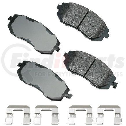 ACT929A by AKEBONO - ProACT Ultra Premium Ceramic Disc Brake Pad Kit