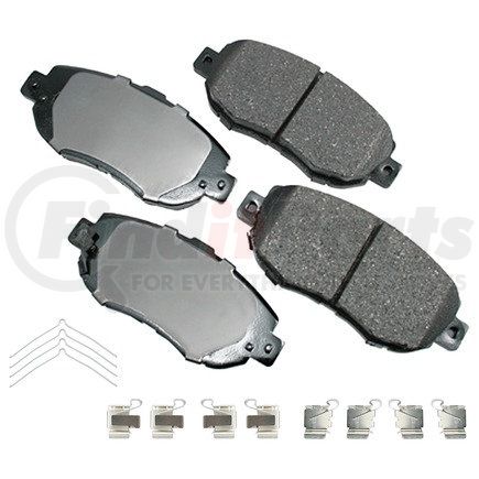 ASP619A by AKEBONO - Performance Ultra Premium Ceramic Disc Brake Pad Kit