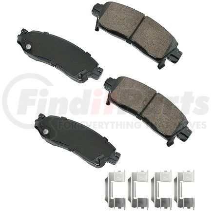 ASP883A by AKEBONO - Performance Ultra Premium Ceramic Disc Brake Pad Kit