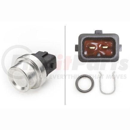 009107241 by HELLA - Coolant Temperature Sensor, 2-Pin Connector, Plugged, with Seal and Retaining Ring