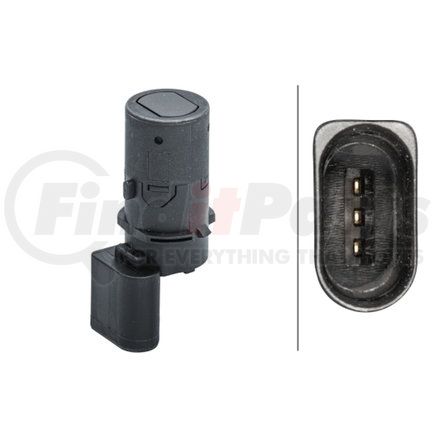 358141451 by HELLA - Sensor, parking assist - straight - 3-pin connector - Plugged - Paintable