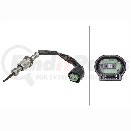 358181261 by HELLA - Sensor, exhaust gas temperature - 2-pin connector - Bolted - Cable: 80mm