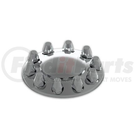 15100 by AMERICAN CHROME - ABS Front Cover Kit - Removable Cap, 10 Lug, 33mm Threads with Flange