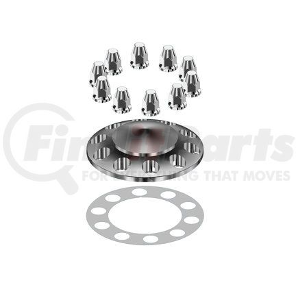 40000 by AMERICAN CHROME - ABS Front Axle Cover Kit with Non-Removable Cap, 10 Lug, 33mm, Threaded