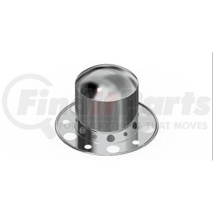 83123 by AMERICAN CHROME - Rear Axle Cover Kit with Non-Removable Baby Moon Cap, Hub-Piloted, Chrome