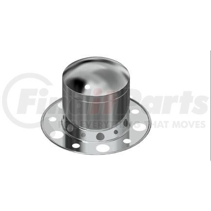 83113 by AMERICAN CHROME - Rear Axle Cover Kit with Removable Baby Moon Cap, Hub-Piloted, Stainless