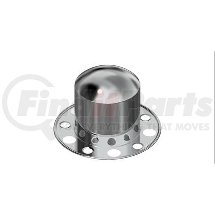83121 by AMERICAN CHROME - Rear Axle Cover Kit with Non-Removable Baby Moon Cap, Stud-Piloted, Stainless