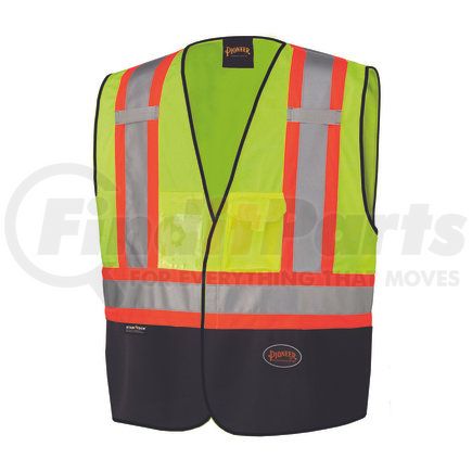 V1020161U-2/3XL by PIONEER SAFETY - Safety Vest - Hi-Vis Yellow/Green/Black, Size 2XL/3XL