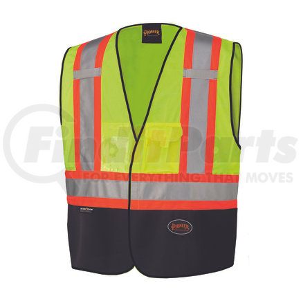 V1020161U-L/XL by PIONEER SAFETY - Safety Vest - Hi-Vis Yellow/Green/Black, Size L/XL