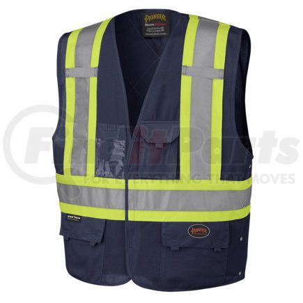 V1021580U-2/3XL by PIONEER SAFETY - Safety Vest - Navy, Size 2XL/3XL