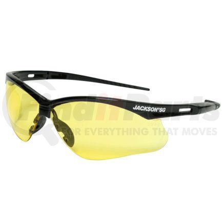 50002 by JACKSON SAFETY - Jackson SG Safety Glasses - Amber Lens, Black Frame, Hardcoat Anti-Scratch, Low Light