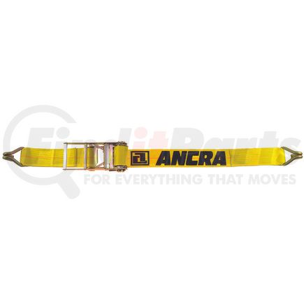 49346-13 by ANCRA - Ratchet Tie Down Strap - 4 in. x 360 in., Yellow, Polyester, with J-Hooks, Heavy-Duty