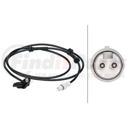 012679251 by HELLA - Sensor, wheel speed - 2-pin connector - Rear - Cable: 1580mm
