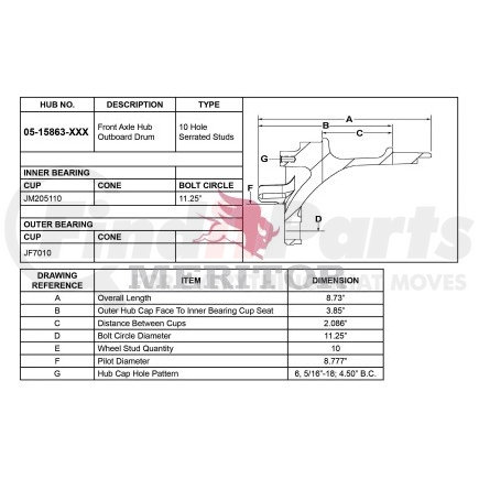 05 15863 003 by MERITOR - AY-FRT HUB
