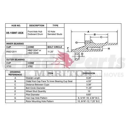 0515897004 by MERITOR - AY-FRT HUB