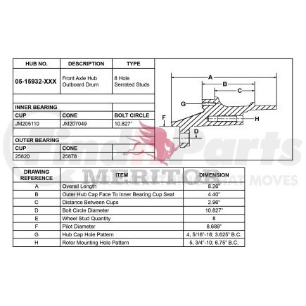 0515932002 by MERITOR - AY-FRT HUB