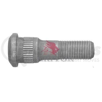 09001764 by MERITOR - Wheel Stud - LH Thread Direction, Serrated, 1.21" Body Length, 8 Grade