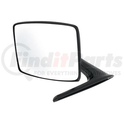 111010 by UNITED PACIFIC - Side View Mirror - RH=LH, Exterior, Zinc Die-Cast, Satin Black Housing and Mounting Arm
