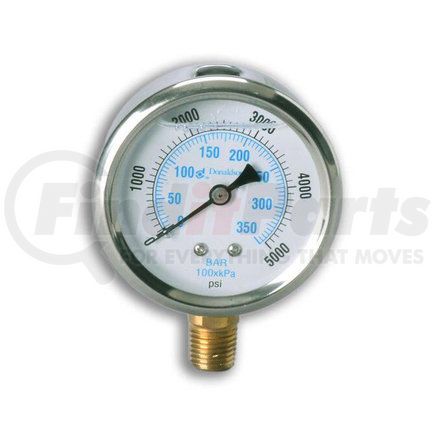 P562725 by DONALDSON - Hydraulic Pressure Gauge - 2.80 in. dia., Bottom, 1/4 NPT thread size, BAR: 0 - 350 / PSI: 0 - 5000 Pressure Range