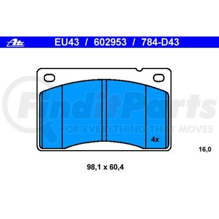602953 by ATE BRAKE PRODUCTS - ATE Original Semi-Metallic Front Disc Brake Pad Set 602953 for Volvo