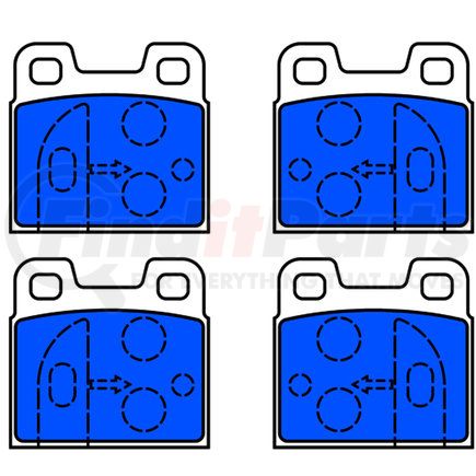 603011 by ATE BRAKE PRODUCTS - ATE Original Semi-Metallic Rear Disc Brake Pad Set 603011 for Alfa Romeo