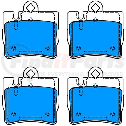 604069 by ATE BRAKE PRODUCTS - ATE Original Semi-Metallic Rear Disc Brake Pad Set 604069 for Mercedes-Benz