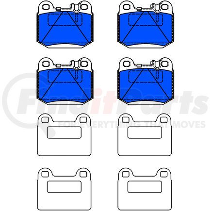 604977 by ATE BRAKE PRODUCTS - ATE Original Semi-Metallic Rear Disc Brake Pad Set 604977 for Mercedes-Benz