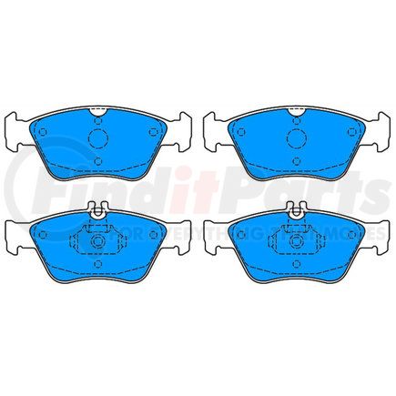 607086 by ATE BRAKE PRODUCTS - ATE Original Semi-Metallic Front Disc Brake Pad Set 607086 for Mercedes-Benz