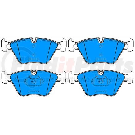 607155 by ATE BRAKE PRODUCTS - ATE Original Semi-Metallic Front Disc Brake Pad Set 607155 for BMW