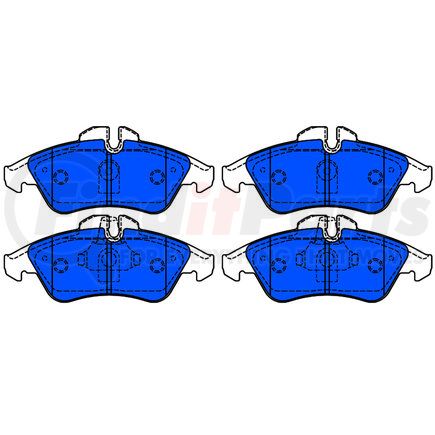 607196 by ATE BRAKE PRODUCTS - ATE Semi-Metallic Front Disc Brake Pad Set 607196 for Dodge, Freightliner