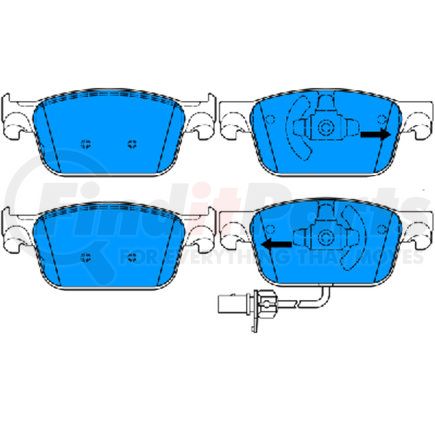 607314 by ATE BRAKE PRODUCTS - ATE Original Semi-Metallic Front Disc Brake Pad Set 607314 for Audi