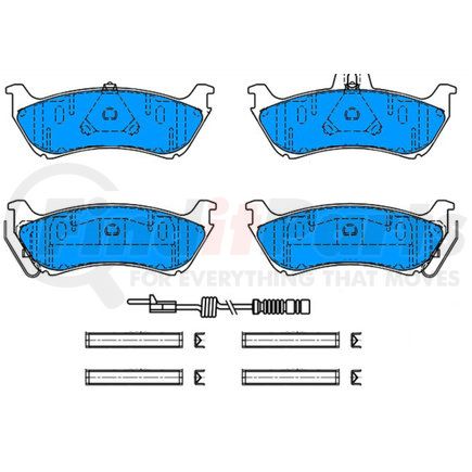 608007 by ATE BRAKE PRODUCTS - ATE Original Semi-Metallic Rear Disc Brake Pad Set 608007 for Mercedes-Benz