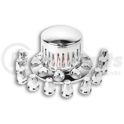 0344P by ROADMASTER - Chrome Rear ABS Axle Cover Kit. Steel or aluminum wheel, 10 Lug, 33mm