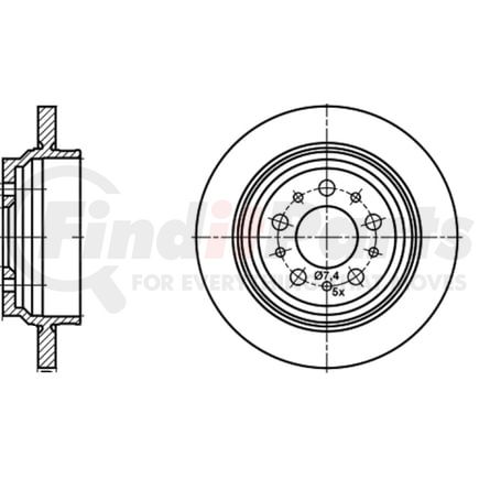 412165 by ATE BRAKE PRODUCTS - ATE Original Rear Disc Brake Rotor 412165 for Volvo