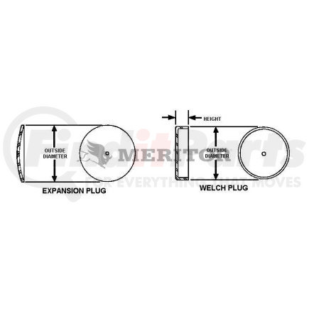 PLWE36-2 by MERITOR - DRIVELINE HARDWARE - WELCH PLUG