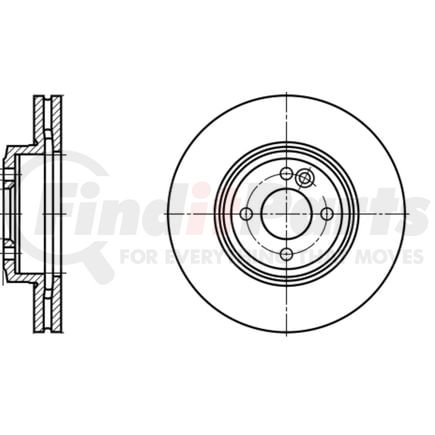 422244 by ATE BRAKE PRODUCTS - ATE Original Front  Disc Brake Rotor 422244 for Mini