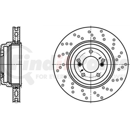 424232 by ATE BRAKE PRODUCTS - ATE Original Rear Right Disc Brake Rotor 424232 for BMW