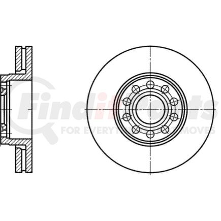 425171 by ATE BRAKE PRODUCTS - ATE Original Front Disc Brake Rotor 425171 for Volkswagen