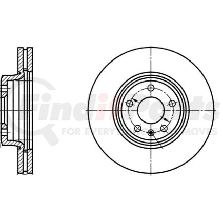 425184 by ATE BRAKE PRODUCTS - ATE Original Front  Disc Brake Rotor 425184 for Audi