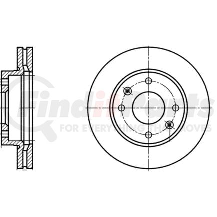 425177 by ATE BRAKE PRODUCTS - ATE Original Front Disc Brake Rotor 425177 for Hyundai, Kia
