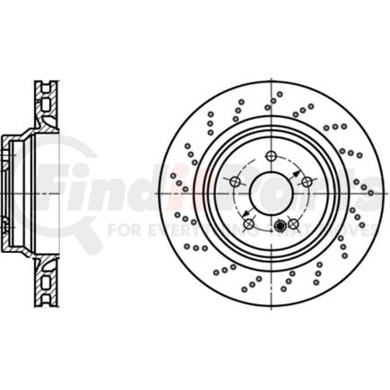 ATE Brake Products 426136 Disc Brake Rotor ATE Original Rear Disc Brake Rotor 426136 for Mercedes Benz