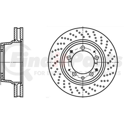 ATE Brake Products 428172 Disc Brake Rotor ATE Original Rear Right Disc Brake Rotor 428172 for Porsche